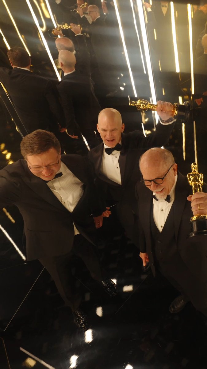 The sound team for DUNE: PART TWO celebrates their Oscar win. #Oscars
