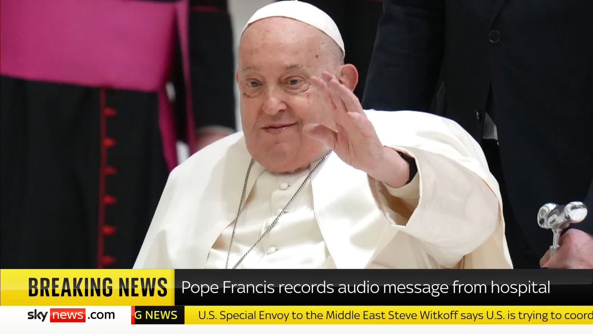 BREAKING: Pope Francis' voice has been heard for the first time since entering hospital last month in a newly released audio message. Read more: