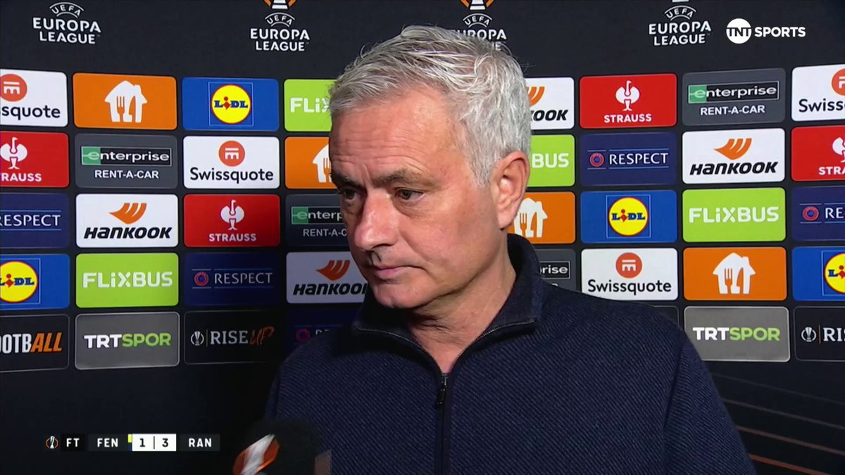 💬 "Jose, what went wrong for your side tonight?" 💬 "Everything." An honest assessment from Jose Mourinho on Fenerbahçe's loss against Rangers 📉 📺 TNT Sports & discovery+ UK