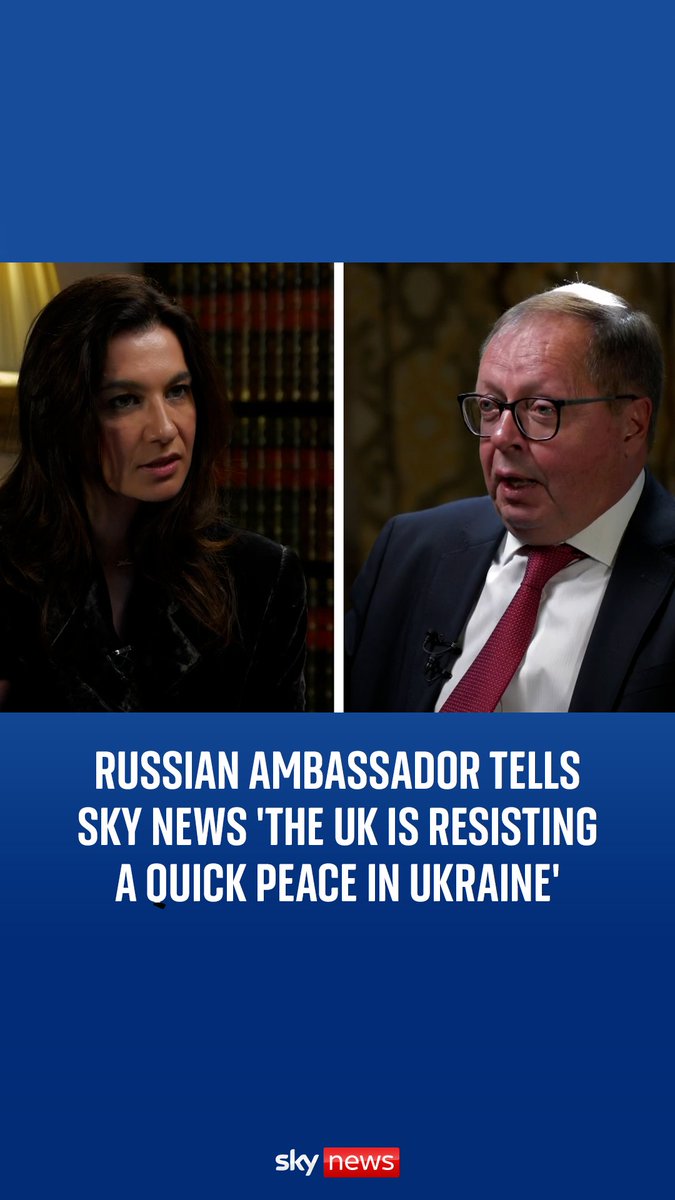 .Yalda Hakim sat down with the Russian ambassador to the UK Andrei Kelin, to discuss the war, relations with the US and Zelenskyy. Watch the full interview on The World with Yalda Hakim now 👇