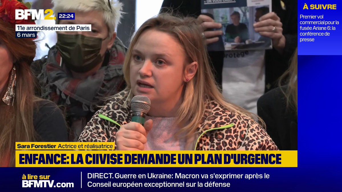 Affaire Le Scouarnec: "L'État porte une responsabilité dans ces viols" s'indigne l'actrice Sara Forestier lors de la conférence de presse de la Civiise