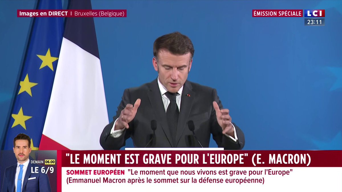 🔴 Emmanuel Macron annonce "qu'en 2025, l'UE fournira à l'Ukraine 30,6 milliards d'euros"