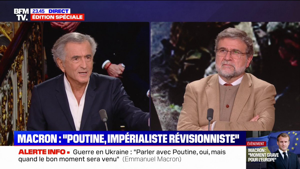 Guerre en Ukraine: "L'impérialisme d'aujourd'hui a le visage de Vladimir Poutine", affirme Bernard Henri-Lévy