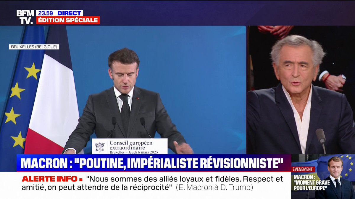 Ukraine: Bernard Henri-Lévy affirme qu'Emmanuel Macron "sauve l'honneur" face à Vladimir Poutine
