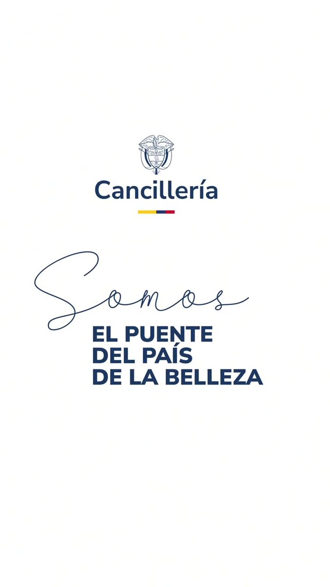 Hoy damos un nuevo paso en la proyección de Colombia al mundo. Desde la Cancillería Colombia, presentamos "El Puente del País de la Belleza". Cancillería son sueños cumplidos, historia, esfuerzos, apoyo a nuestra gente. #SomosElPuente que conecta nuestra identidad con el mundo.