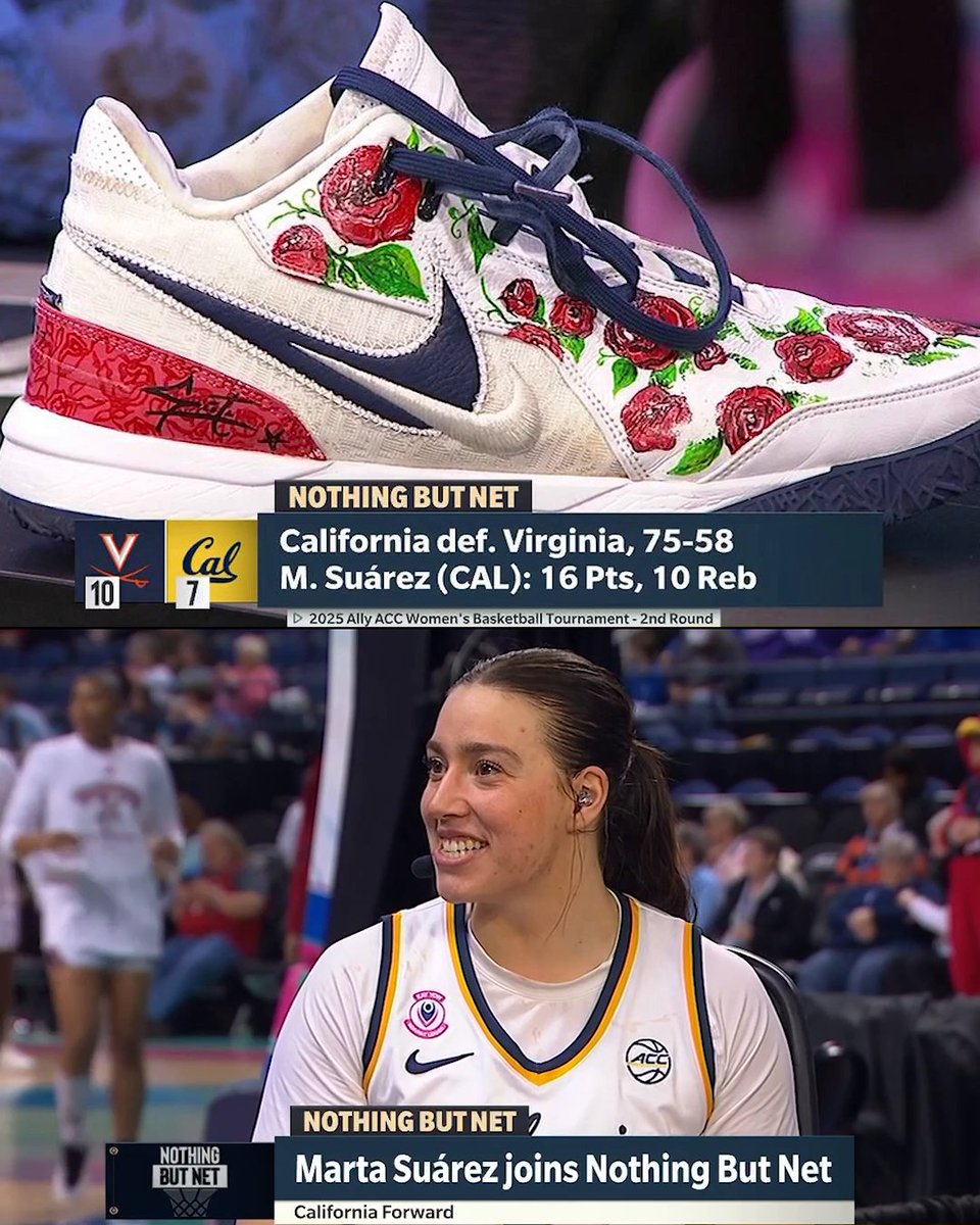 Marta Suarez wore custom sneakers she designed in the ACC Women's Basketball tournament 🔥 Marta | Cal Basketball
