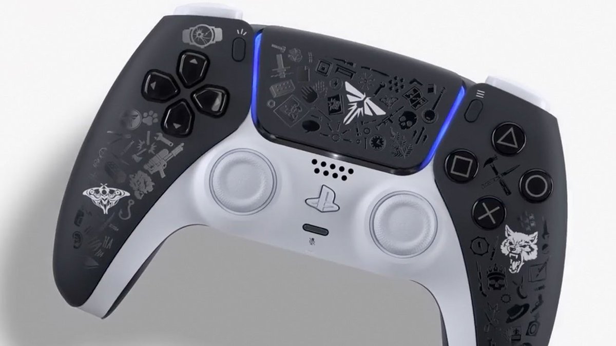 Take a look at the limited-edition The Last of Us PS5 DualSense controller featuring glossy trophy icons.