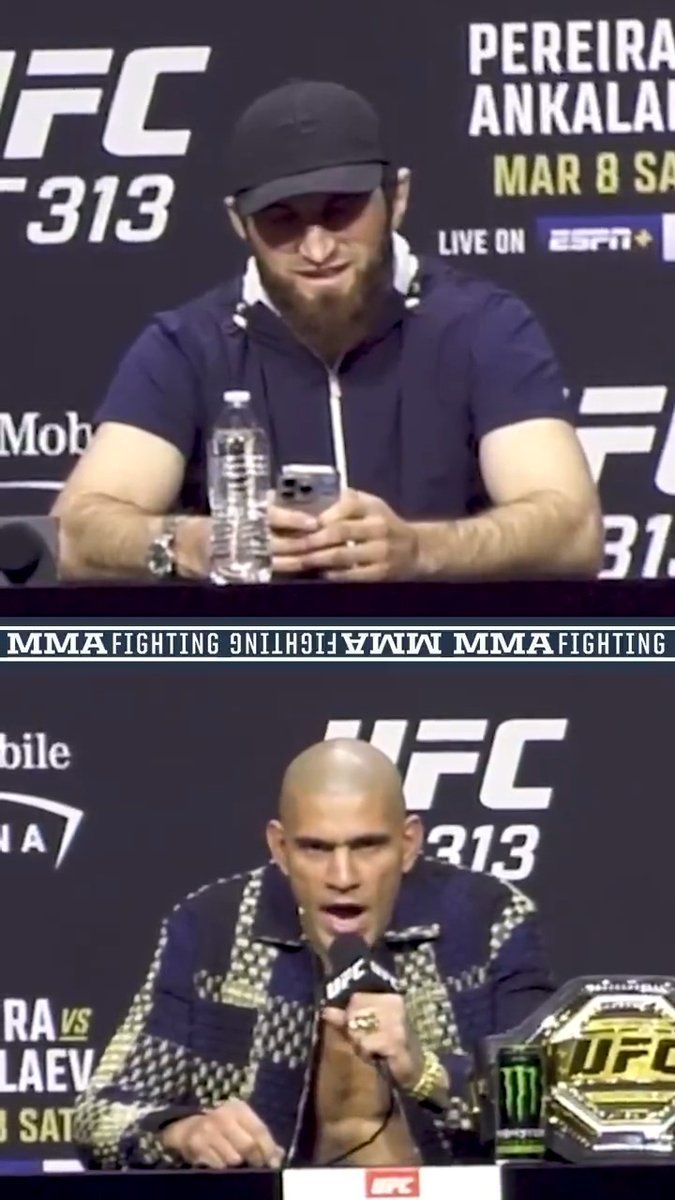 Magomed Ankalaev: "People saying 'Chama' now are going to be saying 'No Chama.'" Alex Pereira: "CHAMA!"