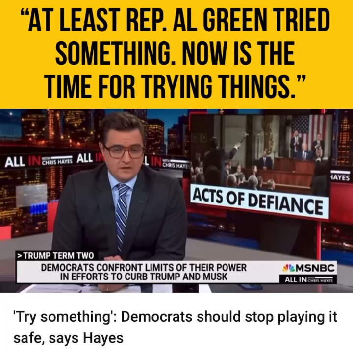 Hayes says Dems keeping their heads down ain’t it, points out resistance did work last time