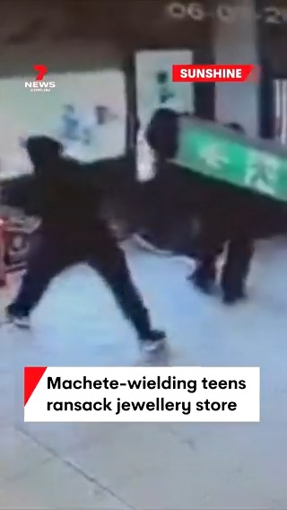 A group of masked teens has ransacked a jewellery store in Melbourne's west. Police say four youths armed with machetes and bats smashed their way in, stealing $100K worth of goods. Police arrested three of the boys just hours later. #sunshine #thieves #arrest #7NEWS