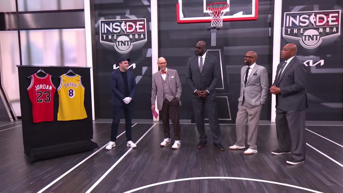 "$20,000 for both jerseys" 💰 Shaq gives his best offer for these 1-of-1 Jordan and Kobe jerseys worth $20M+ from Sotheby's 😂