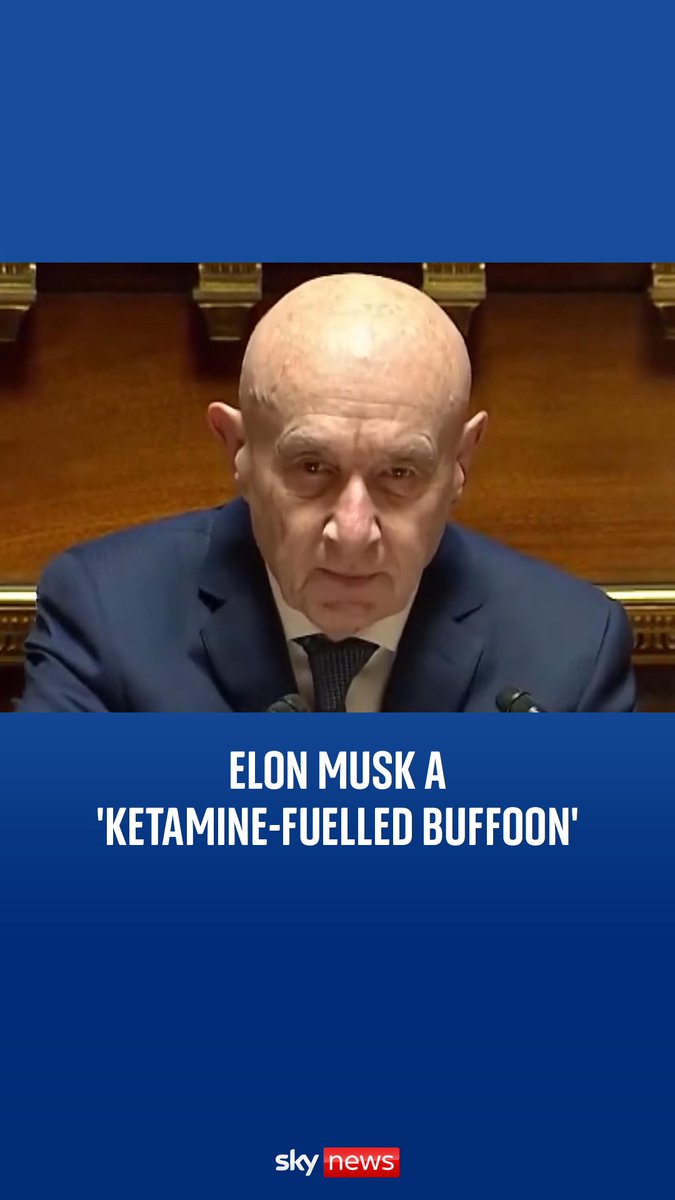 French Senator Claude Malhuret criticised Donald Trump's administration, calling the US President an "incendiary emperor" and Elon Musk "a ketamine-fuelled buffoon".