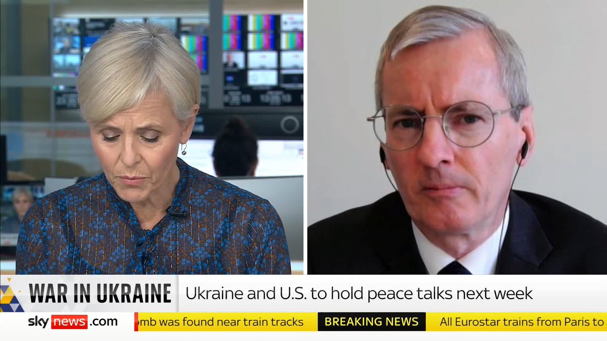 Russia wants 'quick peace' and London is 'head of those resisting it', the ambassador to UK told Yalda Hakim Speaking on Sky News Breakfast, former UK ambassador to Russia Sir Laurie Bristow says 'these are familiar and very tired talking points from the Kremlin.'