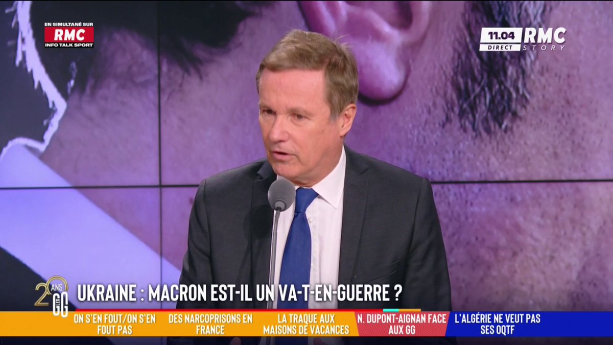 🇺🇦 Ukraine : Macron est-il un va-t-en guerre ? 🎙️ Nicolas Dupont-Aignan : "Les russes ne sont pas une menace pour la France. La vraie menace ce sont les narcotrafiquants. L'armée on devrait plutôt l'envoyer à nos frontières." #GGRMC