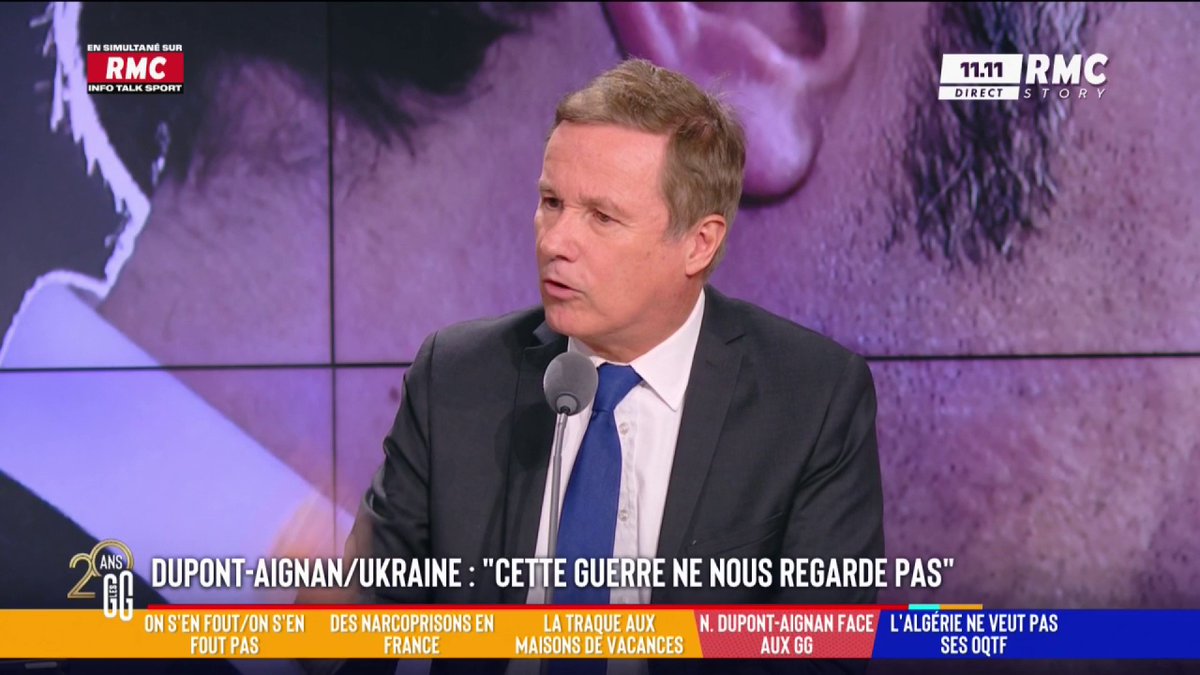 🇺🇦 Ukraine : "Cette guerre ne nous regarde pas. Nous notre rôle, ce n'est pas d'être belligérants", assure Nicolas Dupont-Aignan, député de l'Essonne 🕊️ #GGRMC