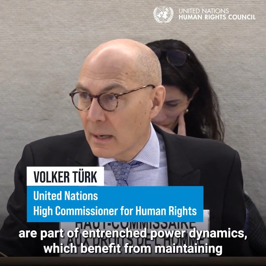 #HRC58: "All of society has a stake in the protection & promotion of the rights of women & girls." Addressing the United Nations Human Rights Council for #InternationalWomensDay, United NationsHumanRights chief Volker Türk called for the dismantling of structural discrimination against women & girls