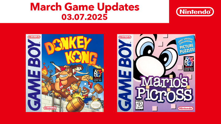 Two classic #GameBoy titles are now live for #NintendoSwitchOnline members! ☑️ Mario's Picross ☑️ Donkey Kong