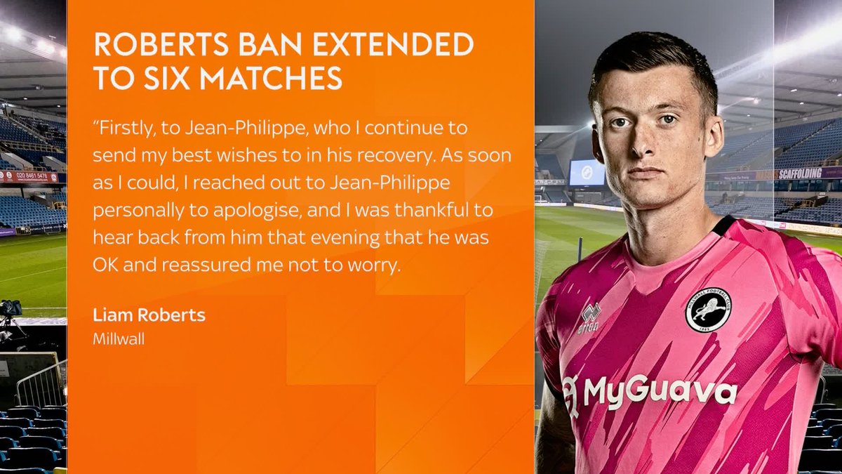 ''I am devastated by what happened'' Liam Roberts has released the following statement after the red card incident with Jean-Philippe Mateta.