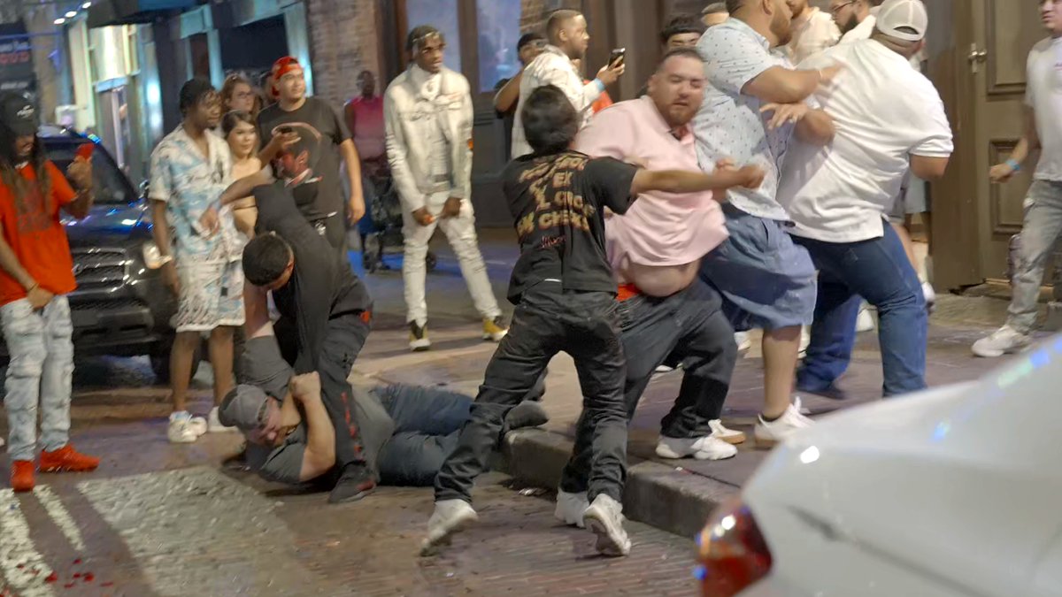 Wild! Crazy Brawl Breaks out Downtown ATX #fight #crazyfight #streetfights #fightvideos #texas #brawl