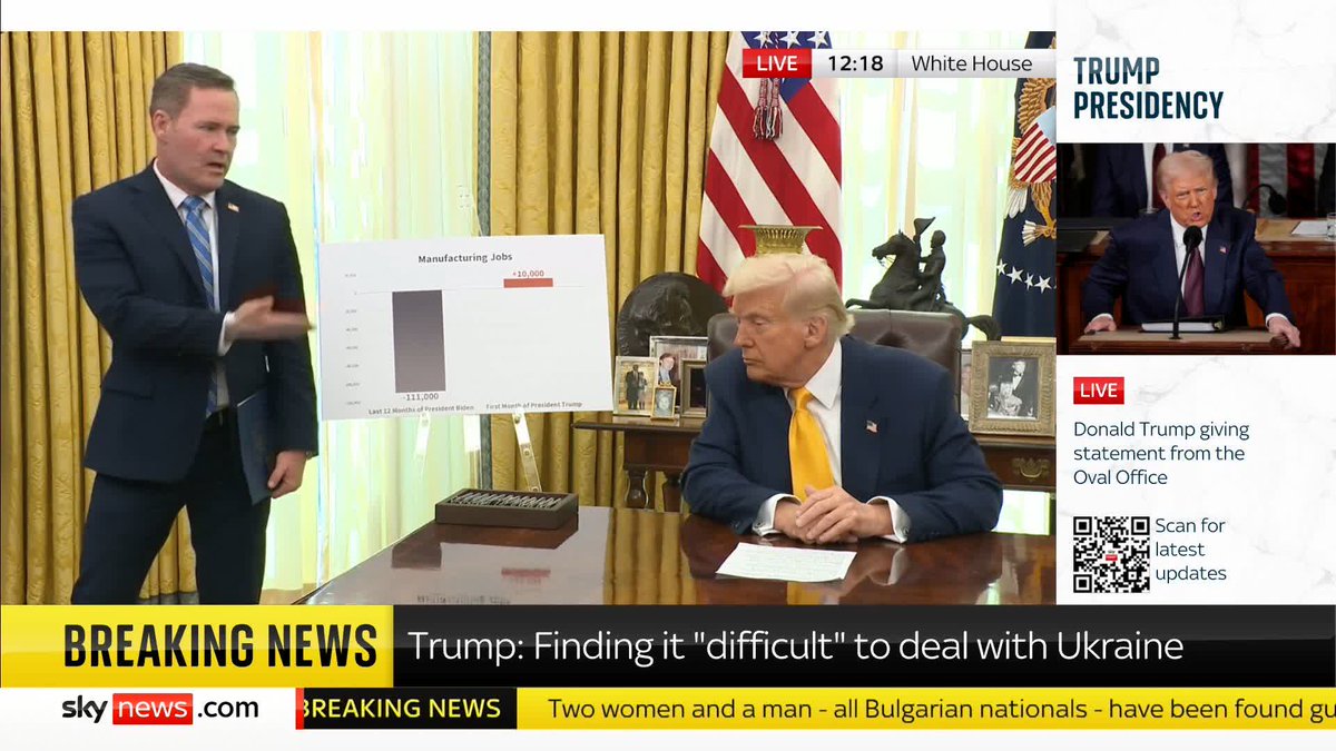 Shocking from Trump. Is there not a single journalist in White House with courage to point out Zelenskyy is the democratically elected leader of a sovereign country who is bravely standing against the illegal invasion of Ukraine by a murderous dictator