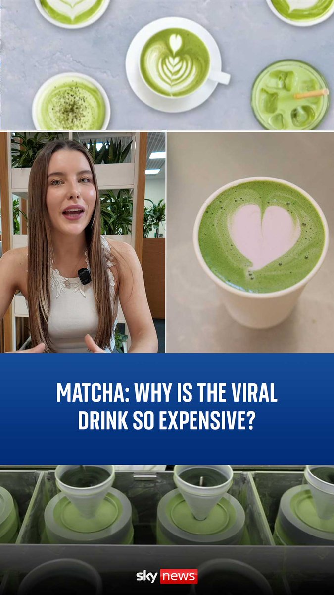 🍵 If you've been in a coffee shop or scrolled through the drink side of social media recently, then you're more than likely to know about matcha - but, why is it more expensive than the average hot drink? 💷 Sky's Phoebe Williams explains ⬇️ 🔗