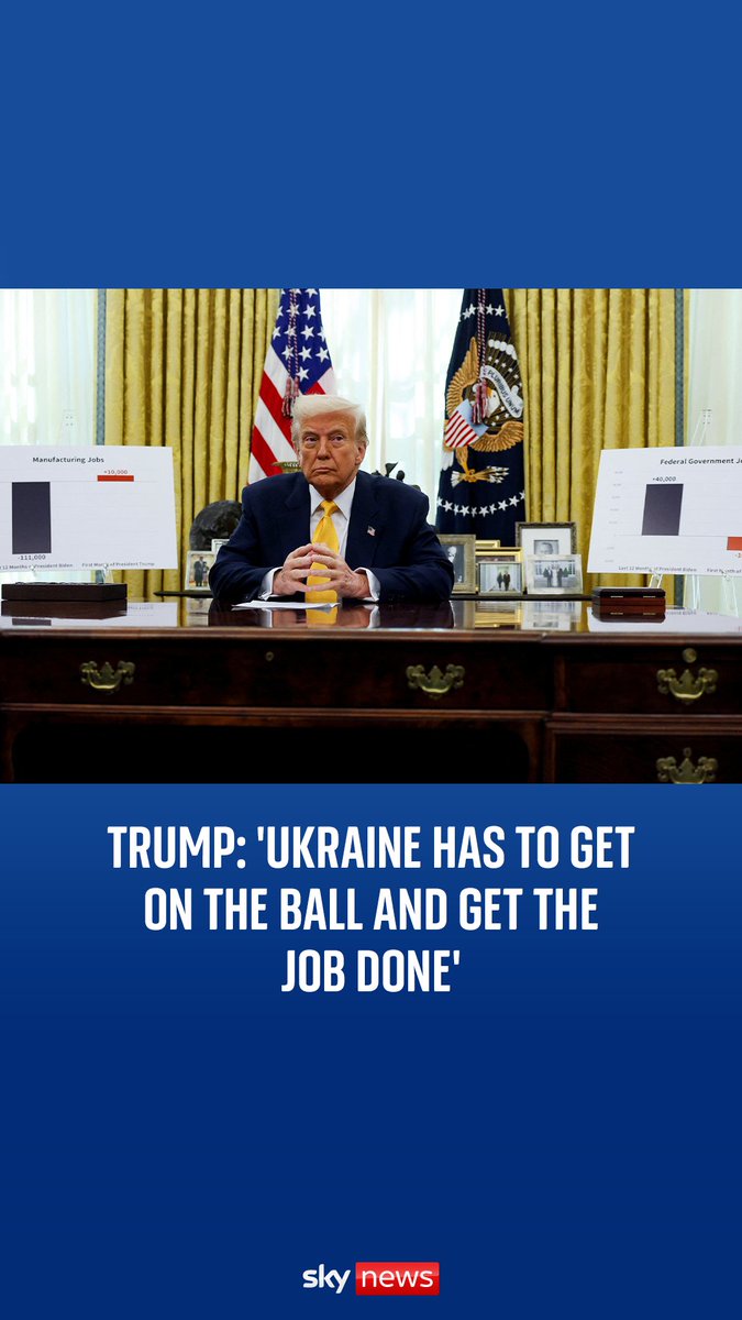 Trump said Russia has "all the cards", and said it "may be easier" to deal with Moscow, despite their position. Asked if he believes Vladimir Putin when he says he wants peace, Trump says "yeah... I believe him". Latest: