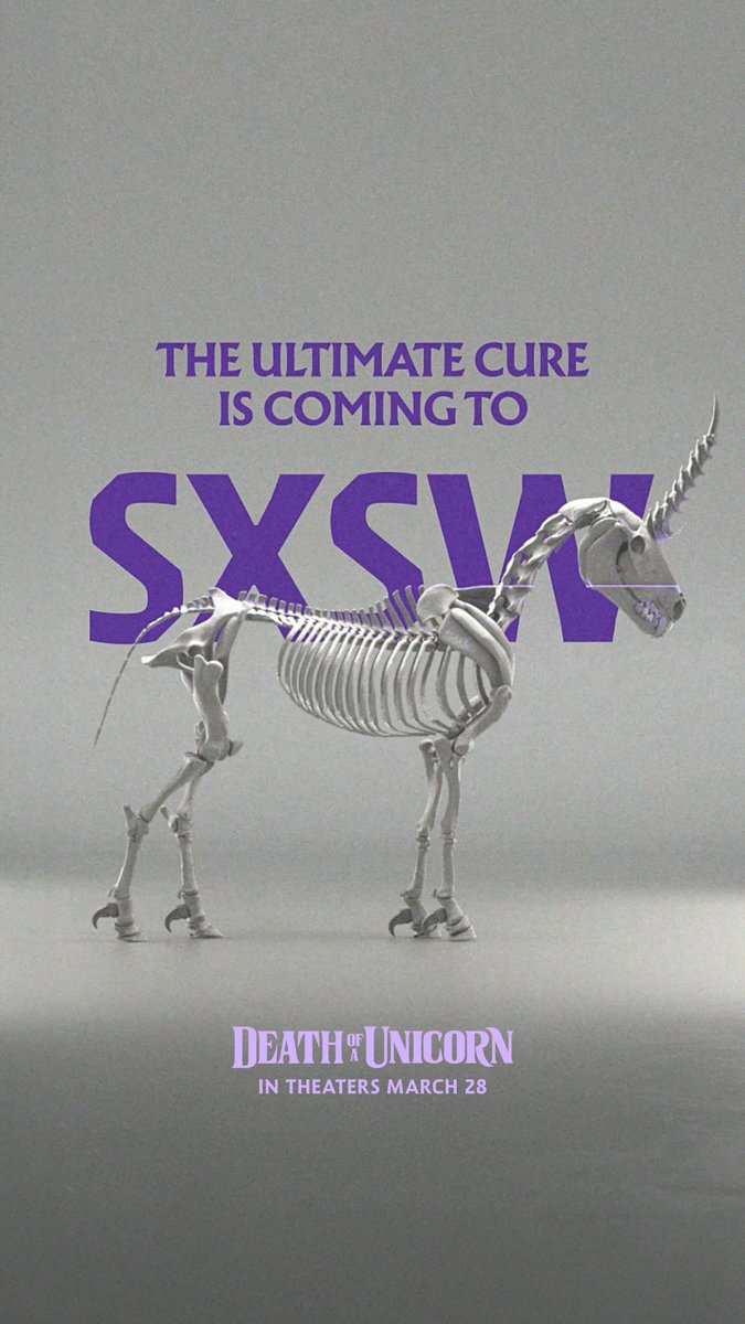 Horns up. @SXSW World Premiere of DEATH OF A UNICORN tomorrow.