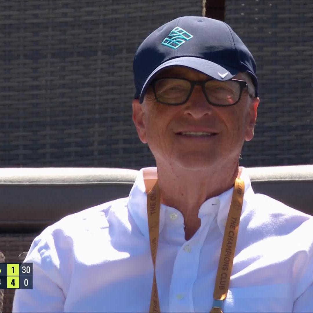 Bill Gates in the 🏠 A huge tennis fan has his eyes on the tournaments top seed 👀 #TennisParadise