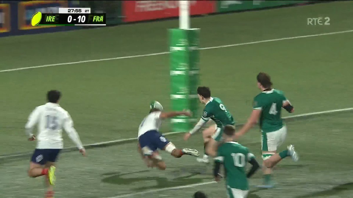 A French U20s player celebrated before he crossed the tryline in Cork tonight. French rugby at its purest here.