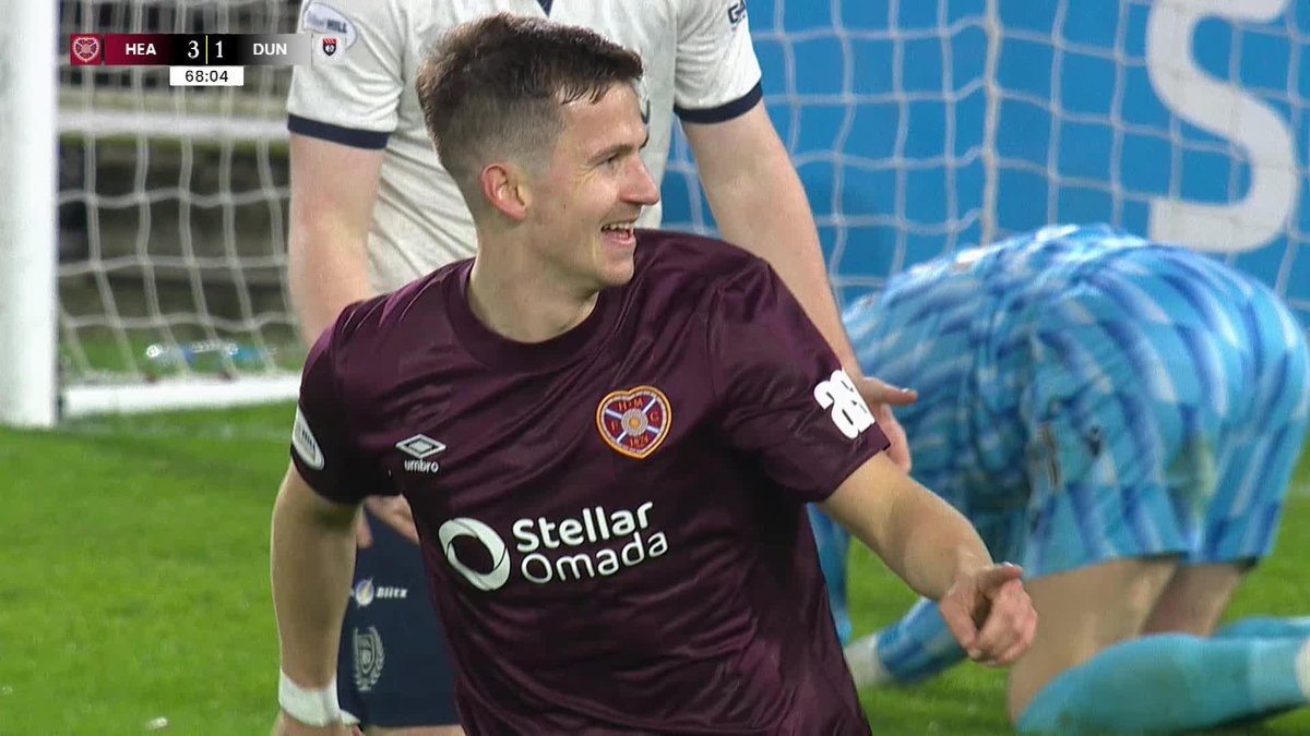 Another Sander Kartum stunner 🤯 Lovely turn and finish by the Norwegian to make it 3-1 to Heart of Midlothian FC against Dundee 💜 #ScottishCup