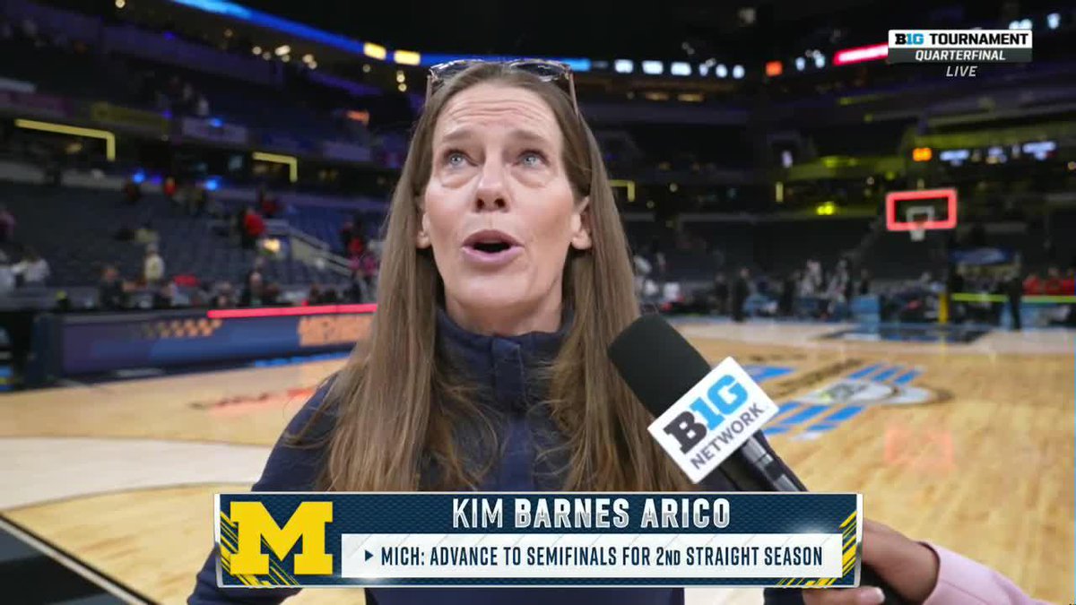"She's the leader of our team; she's the glue of our team." Kim Barnes Arico got emotional talking about Jordan Hobbs following Michigan Women’s Basketball's win over Maryland 🥹👇 #B1GWBBT