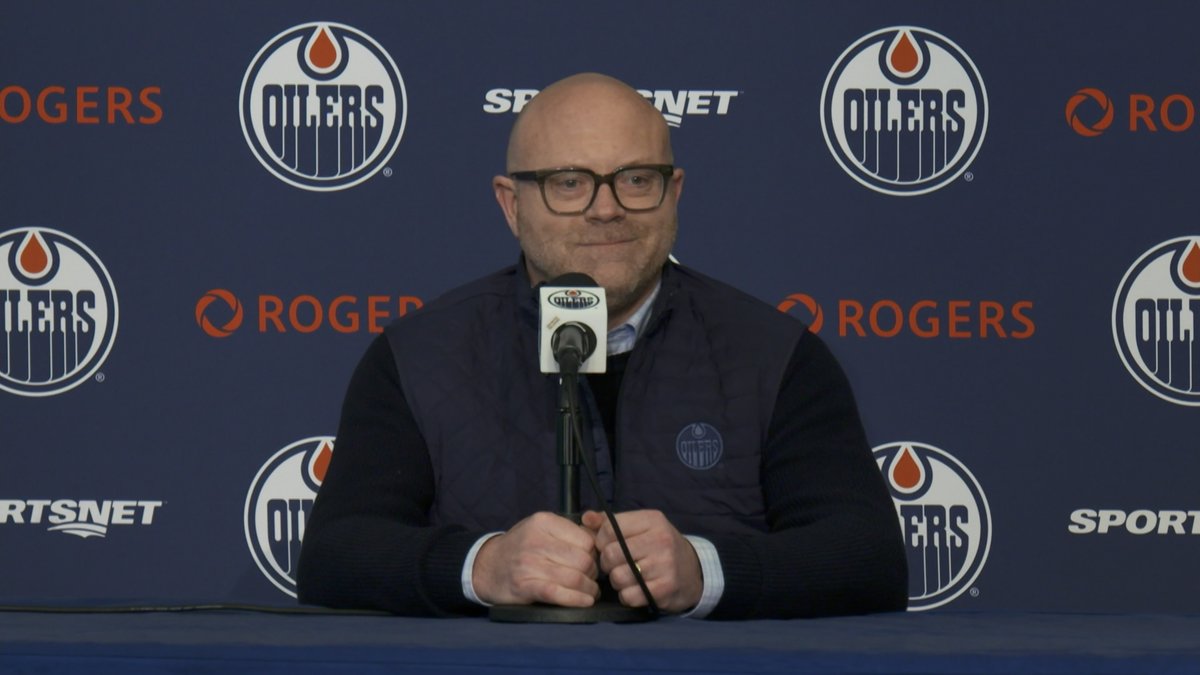 #Oilers GM Stan Bowman met with the media following today's NHL trade deadline to discuss the acquisitions of Jake Walman, Trent Frederic &amp; Max Jones plus Evander Kane's status. Enterprise | #LetsGoOilers