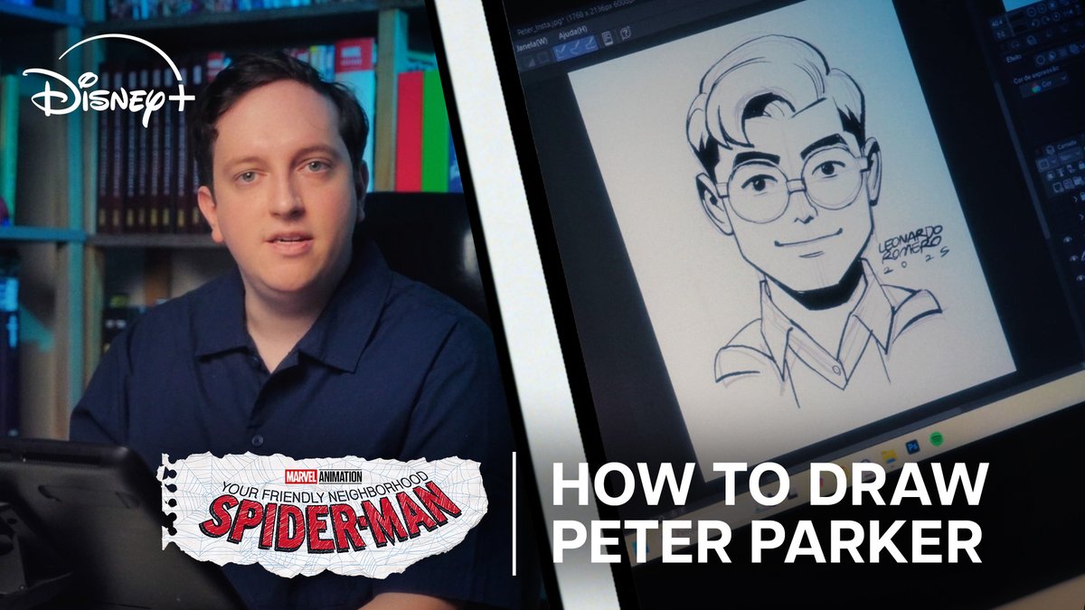Learn to draw Peter Parker with lead character designer Leonardo Romero! ✏️ All episodes of #YourFriendlyNeighborhoodSpiderMan are now streaming on Disney+.