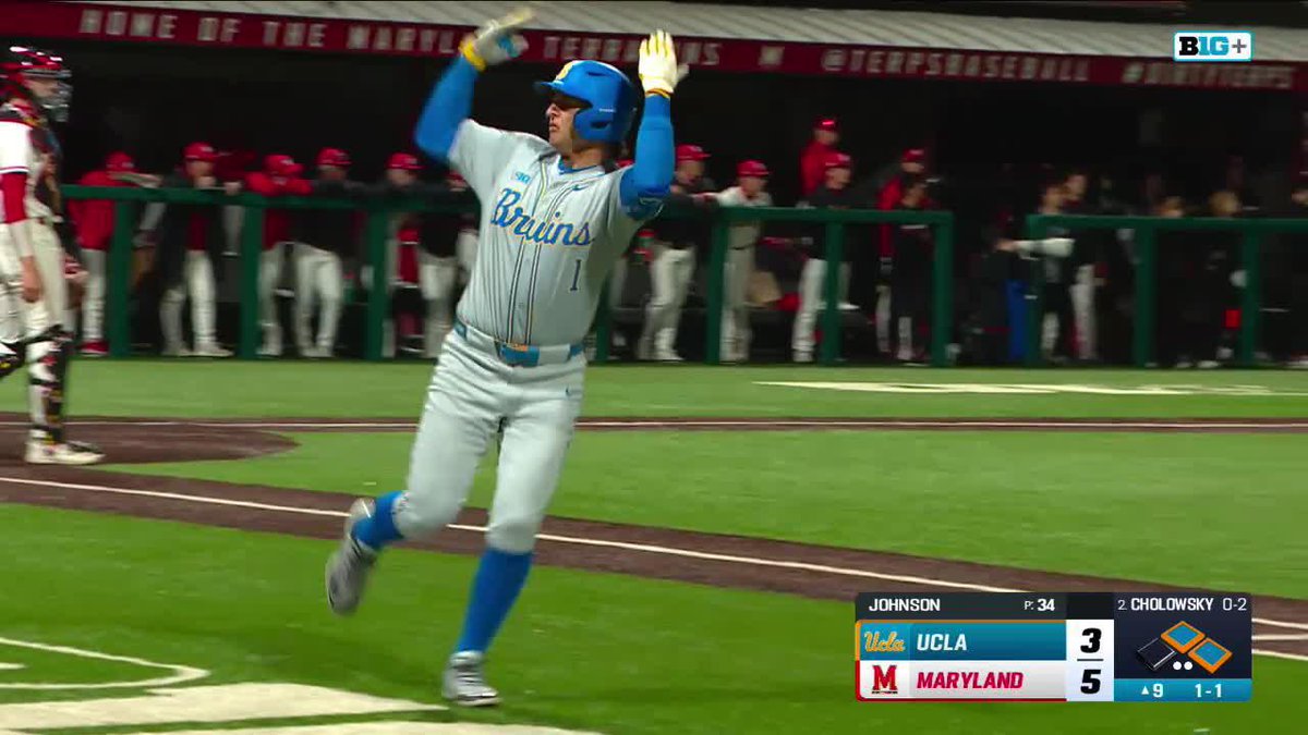 Roch rocked that one 💥 Roch Cholowsky's 3-run home run with two outs in the 9th gives UCLA Baseball the lead at Maryland. #B1GBaseball