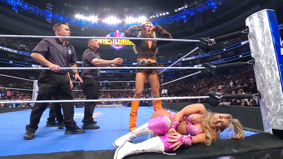 It's The Queen! 😱 Charlotte Flair just sent a message to her #WrestleMania opponent, Tiffany Stratton! 😲 #SmackDown