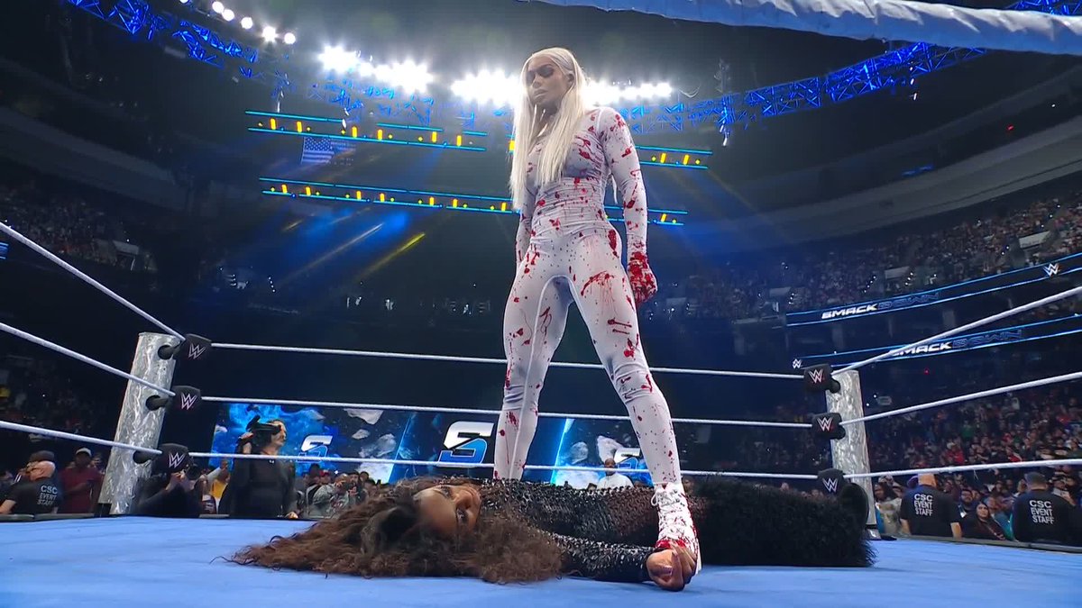 SHE'S. HERE. Jade Cargill just arrived and went right after Trinity! 😱 #SmackDown