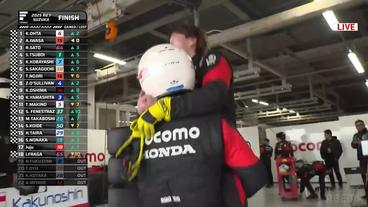 [🔴#スーパーフォーミュラ 無料放送中] 🏎️Rd.1 #鈴鹿サーキット ／ 鈴鹿で3連勝を決めた #太田格之進🏆 無線でも喜びの声!! 「最高!!ギリギリ!!」 ＼ 🏎️スーパーフォーミュラ 🗓️3/8(土)-9(日)鈴鹿サーキット 📺#ABEMA で無料見逃し配信も #SFormula #ABEMAでモータースポーツ