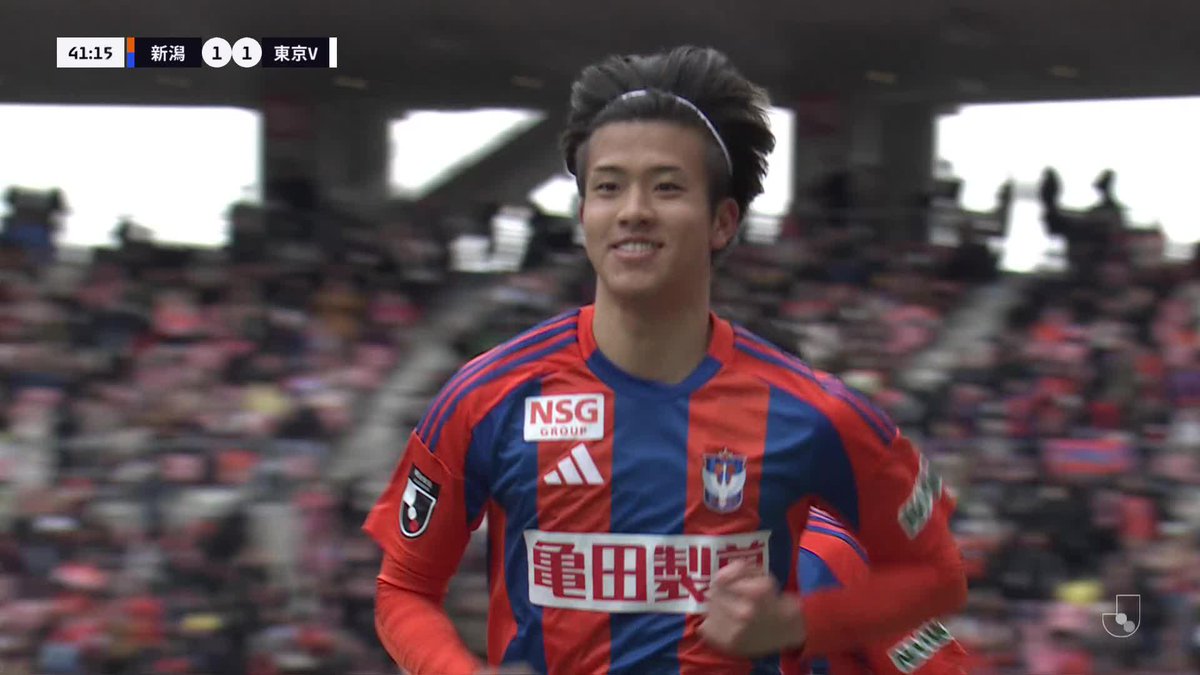 #長谷川元希 2戦連発! 豪快ボレー🚀 🎦 ゴール動画 🏆 明治安田J1リーグ 第5節 🆚 新潟vs東京V 🔢 1-1 ⌚️ 42分 ⚽️ 長谷川 元希(新潟) #Jリーグ