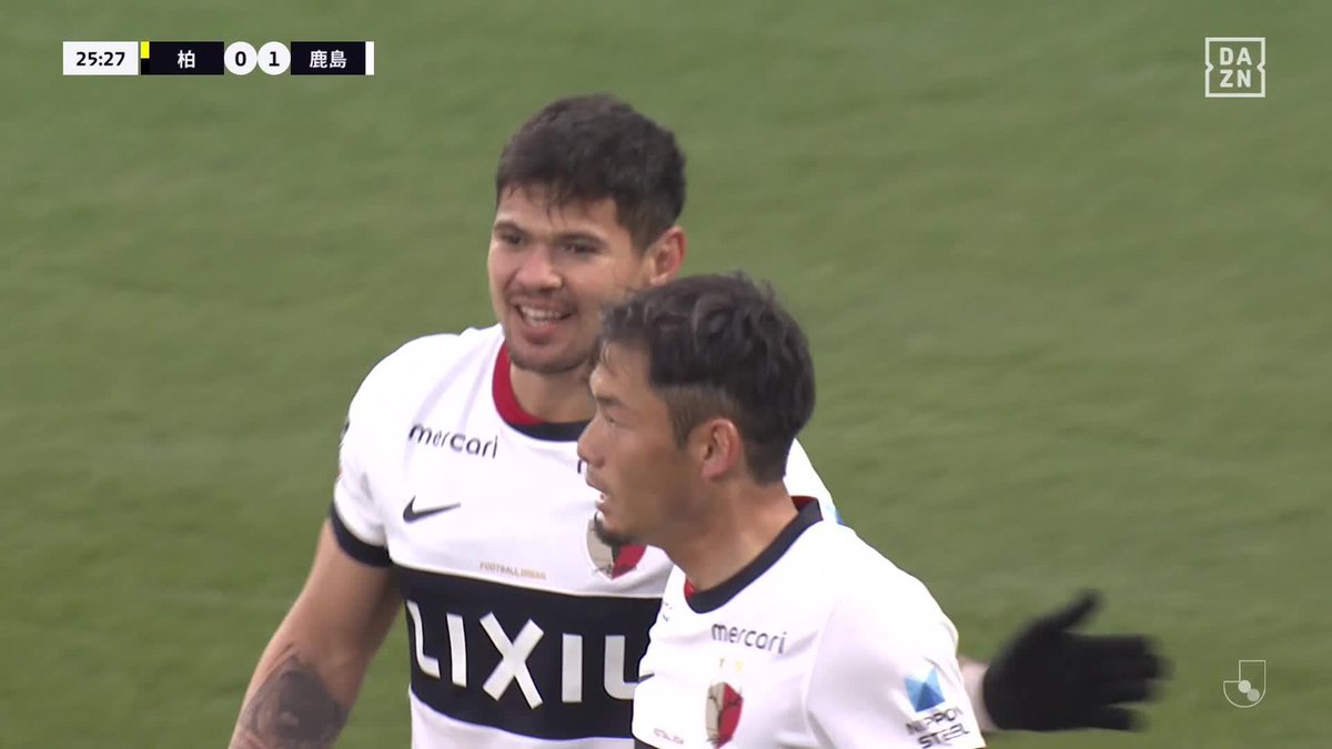 3連勝中の勢いそのままに🔥 オーバーラップした #安西幸輝 のクロス #レオセアラ 頭で合わせ先制ゴール！ 🏆明治安田J1第5節 🆚柏×鹿島 🆓#DAZN ライブ配信中 #Jみようぜ #Jリーグ #柏鹿島