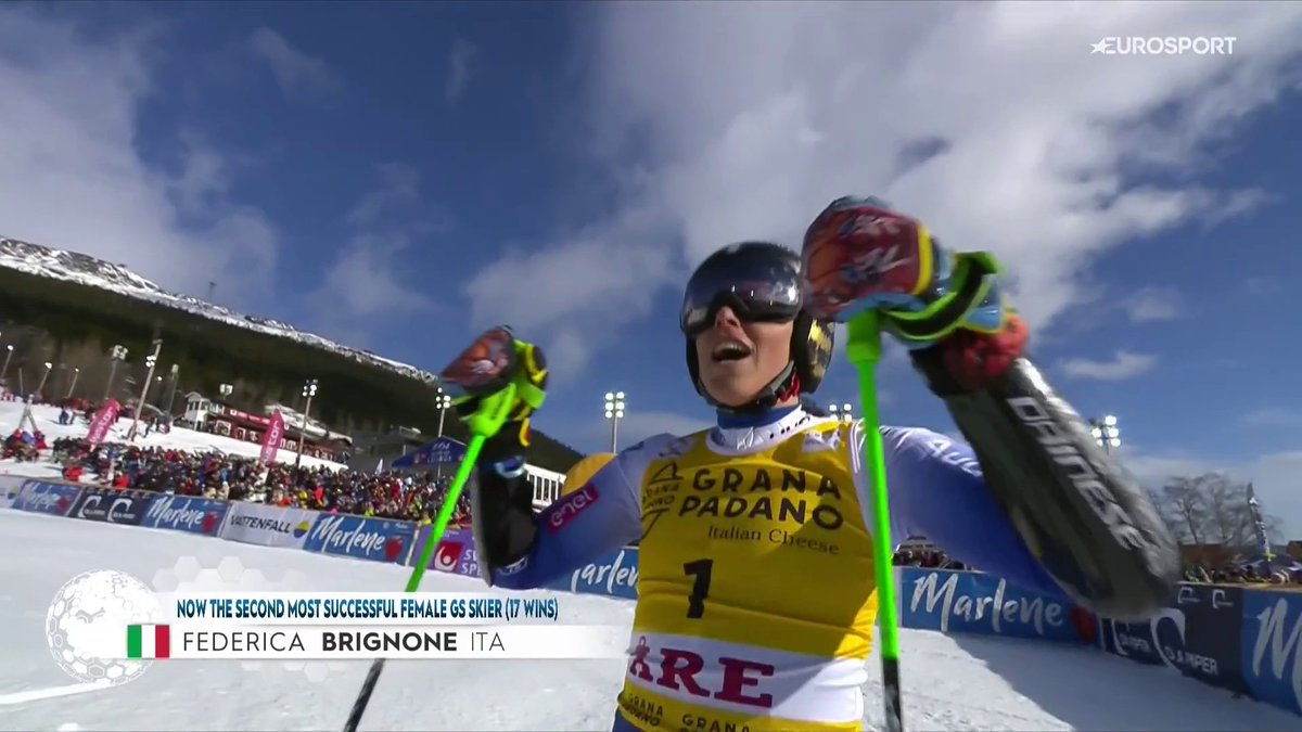 Ma quanto ha spinto? QUANTO HA SPINTOOOOOO? 🇮🇹🐅 Fede Brignone non la batte più nessuno! 🛸 #EurosportSCI #Brignone