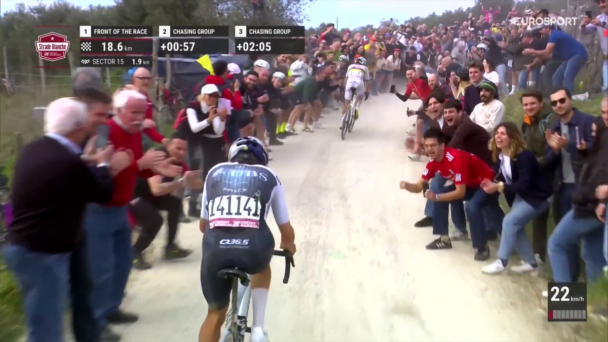 UH LA LA LAAAAAA 🤩 A -50km cade A -20km attacca Non abbiamo più parole, questo fa un altro campionato 🤩 #EurosportCICLISMO #Cycling #Ciclismo #StradeBianche #Pogacar #Pidcock