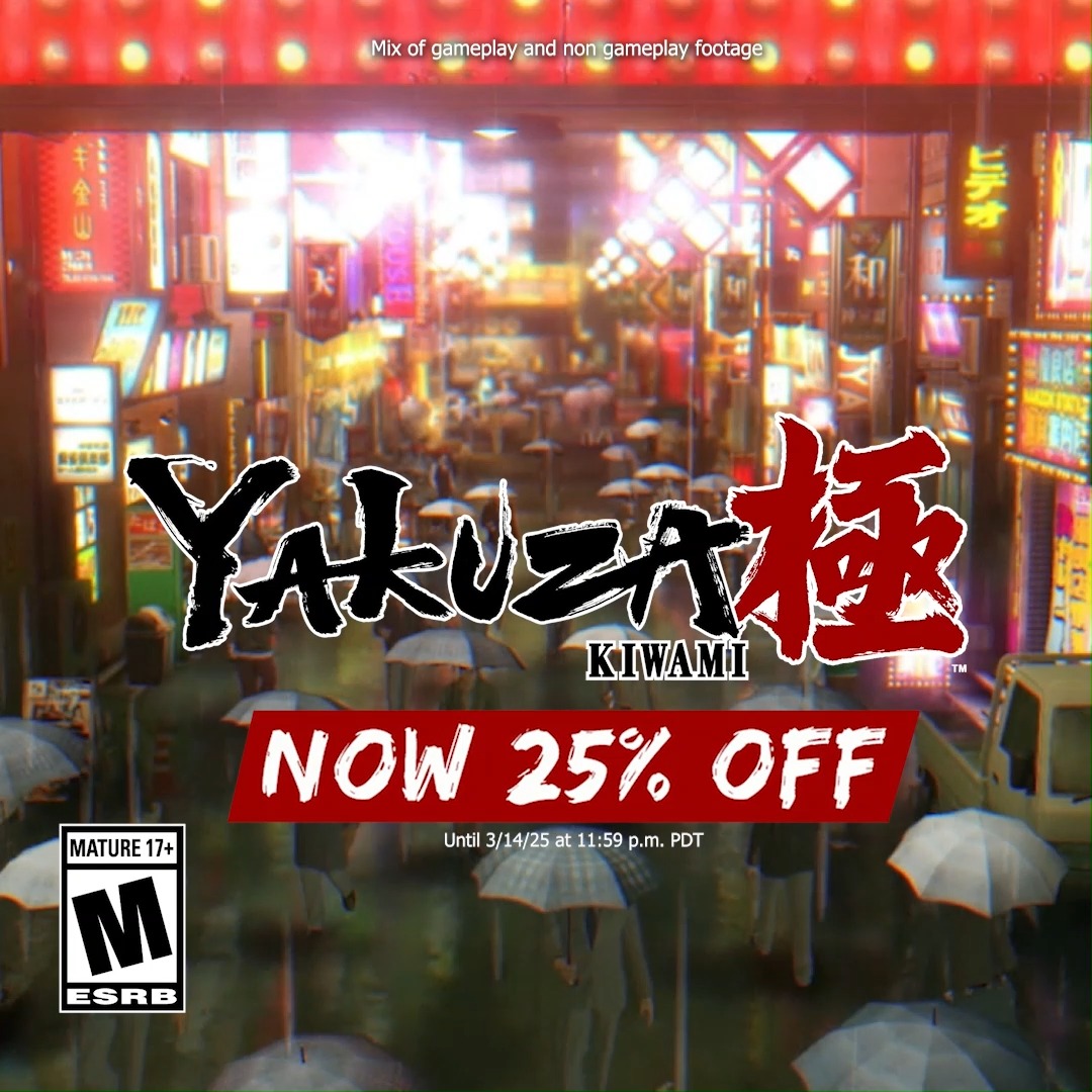 Yakuza Kiwami is now 25% OFF on Nintendo Switch until Mar 14th at 11:59 p.m. PST in the Americas!🛒