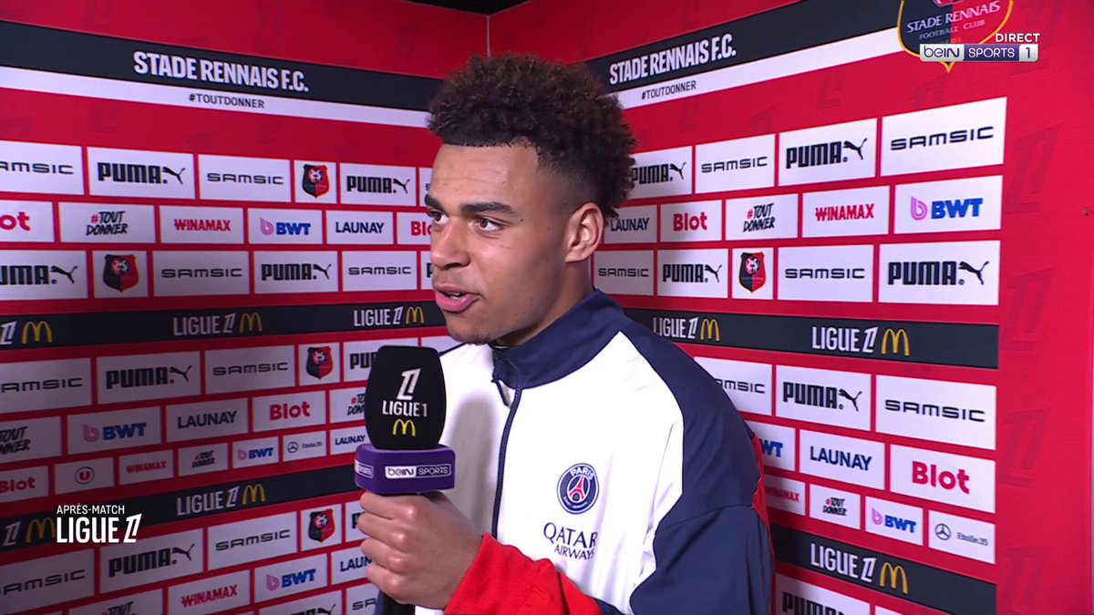 Désiré Doué n’a pas oublié ses belles années rennaises 🥰 : « Ça m’a fait plaisir de les revoir. Sans Rennes, je ne serais pas là et je suis très content d'être revenu ici ! » 😁 🎥 beIN SPORTS