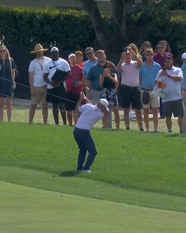177 yards from the deep rough ... AND IN!! Unreal walk-off eagle from Brian Harman! 📺 NBC