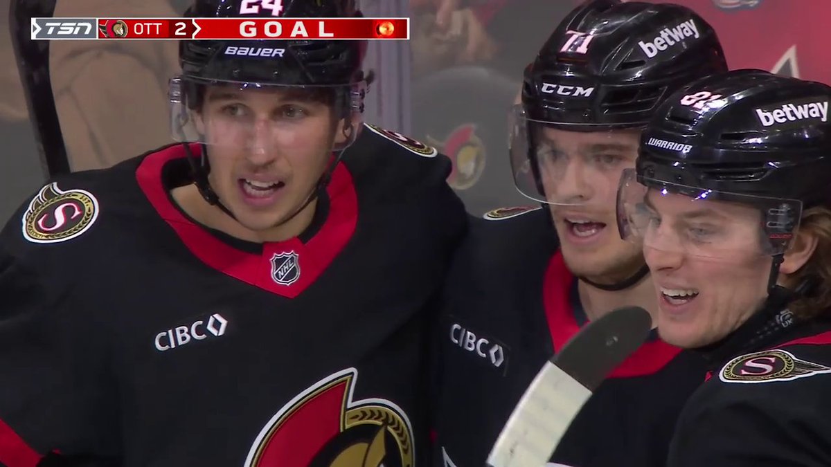 Dylan Cozens has his first point with the Ottawa Senators! 👏