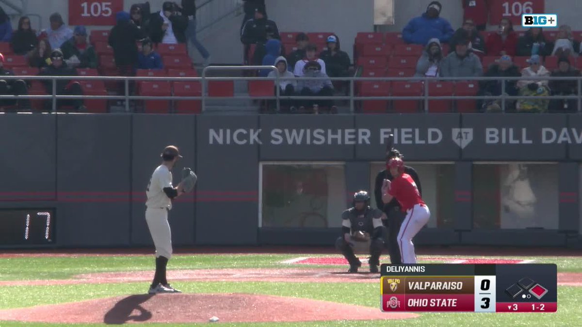 BOTTOM 3 | THAT ONE IS OUTTA HERE 💣 @wcarpenter7127 hits his first home run as a Buckeye, driving in two runs to extend the Ohio State lead, 5-0! #GoBucks
