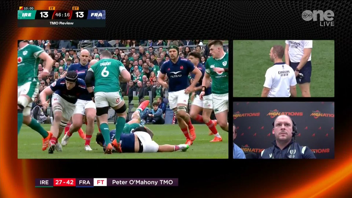 On the Peter O'Mahony "matador" incident today: 🗣 "Pete should stay on his feet. He goes down too easy." 🗣 "The matador bit doesn't make sense." 🗣 "We do see that an awful lot at a breakdown." #IREvFRA #GuinnessM6N