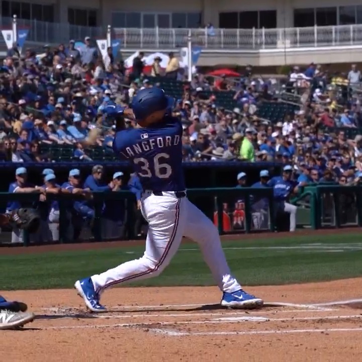 First Spring AB for Wyatt Langford? 97.6 mph exit velo.