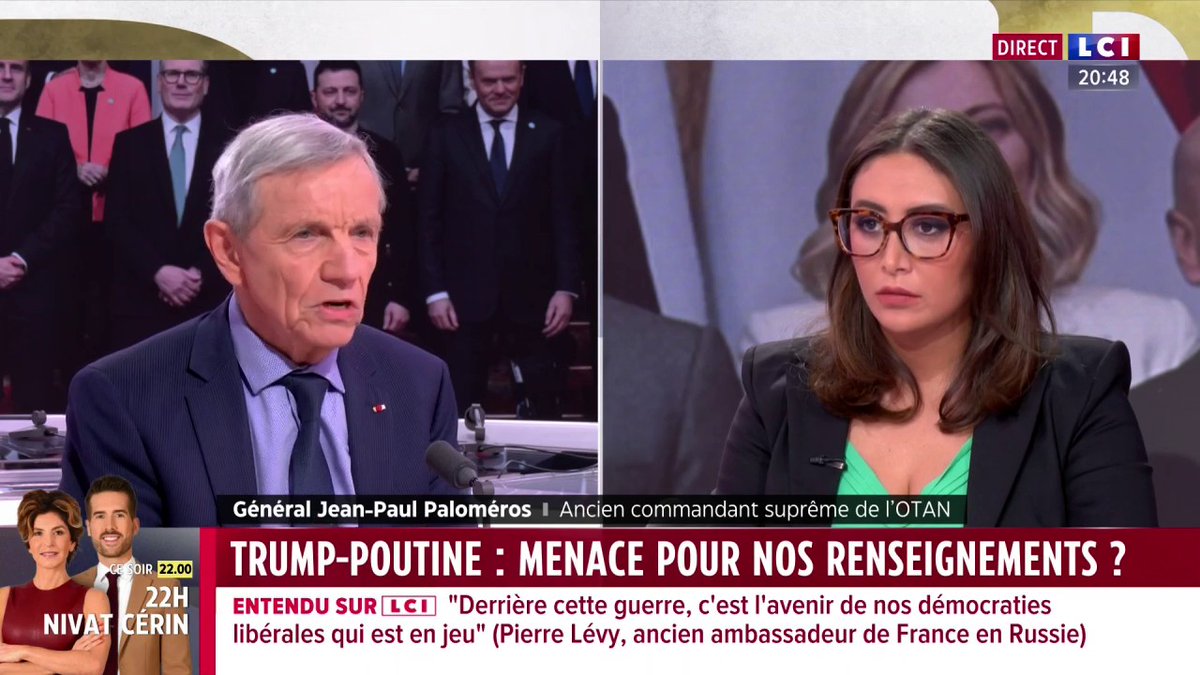 🔴 OTAN 🗣️ "Il faut construire au sein de l'OTAN ce pilier européen, je pense beaucoup au couple franco-britannique. (...) Les pays qui ne sont pas crédibles, il faut les écarter." 👉 Général Paloméros, ancien commandant suprême de l’OTAN, invité de ✦ Margot Haddad ✦