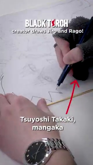 #BLACKTORCH creator タカキツヨシ@『BLACK TORCH』アニメ2026年7月から！ draws our new favorite duo, Jiro &amp; Rago ✍️ Anime, coming soon 👹🐈‍⬛ BLACK TORCH